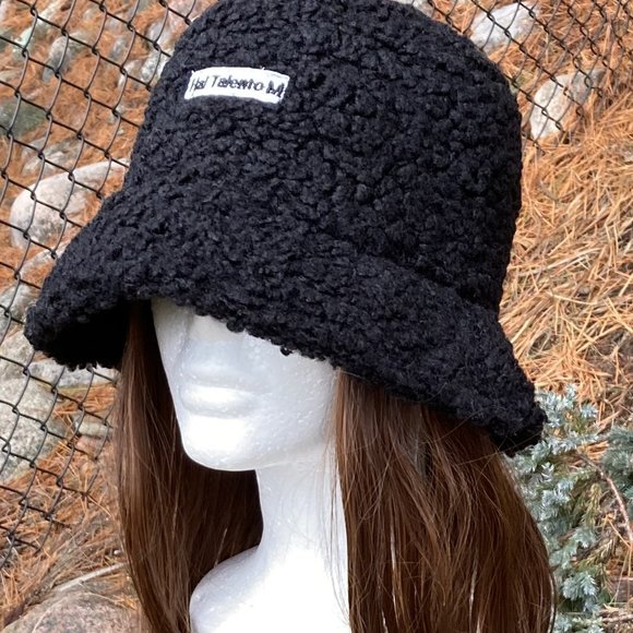 Fisherman Wig Hat, Hair Attached  ,  Winter Hat , OS, Black - Picture 1 of 7